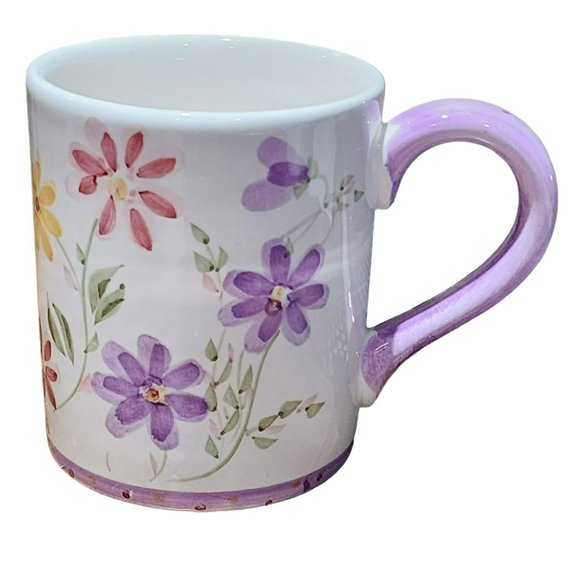 Gibson Set Of Two Shabby Chic Hand Painted Floral Design Ceramic Coffee Mug 14oz - Picture 15 of 16